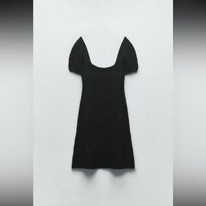 Zara Black Crochet Mini Dress